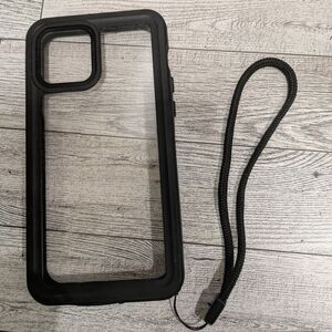Black Protective Phone Case with Strap iPhone 12